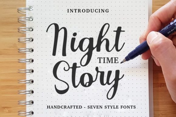 Night Time Story: A Script Font for Elegant Handmade Projects