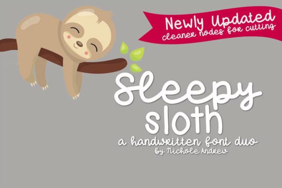 Sleepy Sloth Duo: A Script Handwritten Font for Calm, Connected Reading